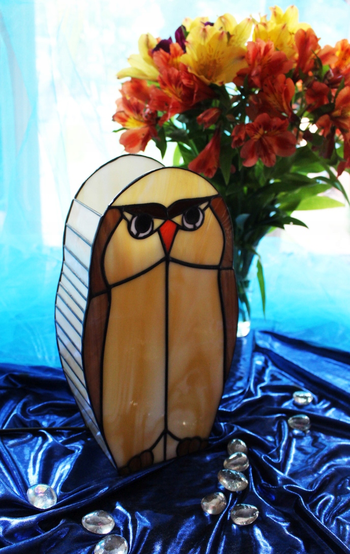 Lampa Sowa witrażowa Tiffany