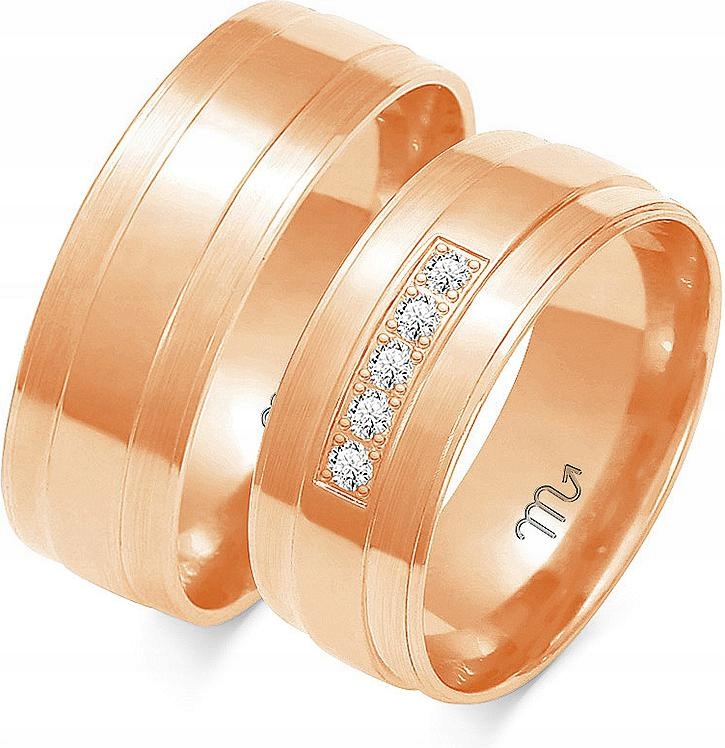 Prsteny z růžového zlata gravírování 14K 585 r 8 9 10 dámská kolekce