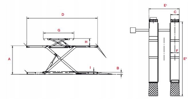 PODNOŚNIK NOŻYCOWY NAPOSADZKOWY 5,5T CONSUL Marka Consul