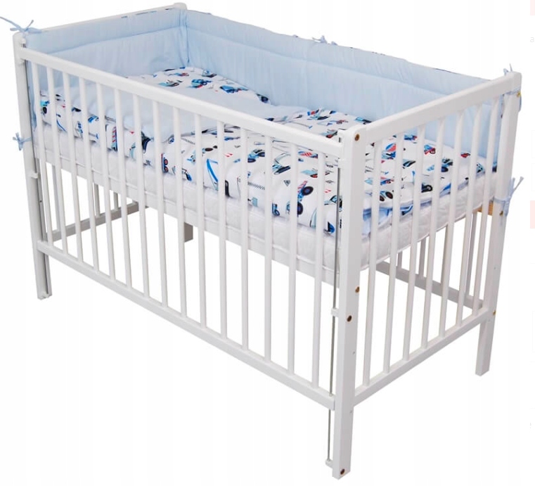 BIAŁE DZIECIĘCE NIEMOWLĘCE ŁÓŻECZKO OPUSZCZANY BOK 120x60 CM MARCIN Kolor biały