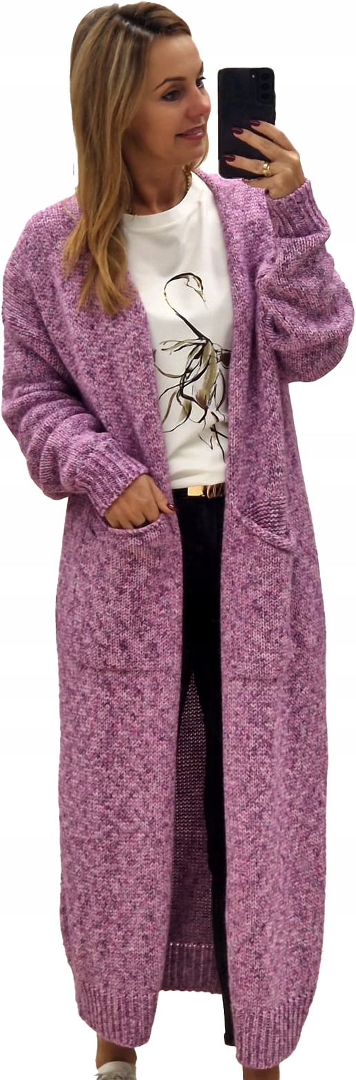 Kardigan Dámský svetr Přehoz Svetr Dlouhý Měkký vel 40