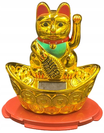 

Solarny Japoński Kot Maneki-Neko Chiński Szczęścia