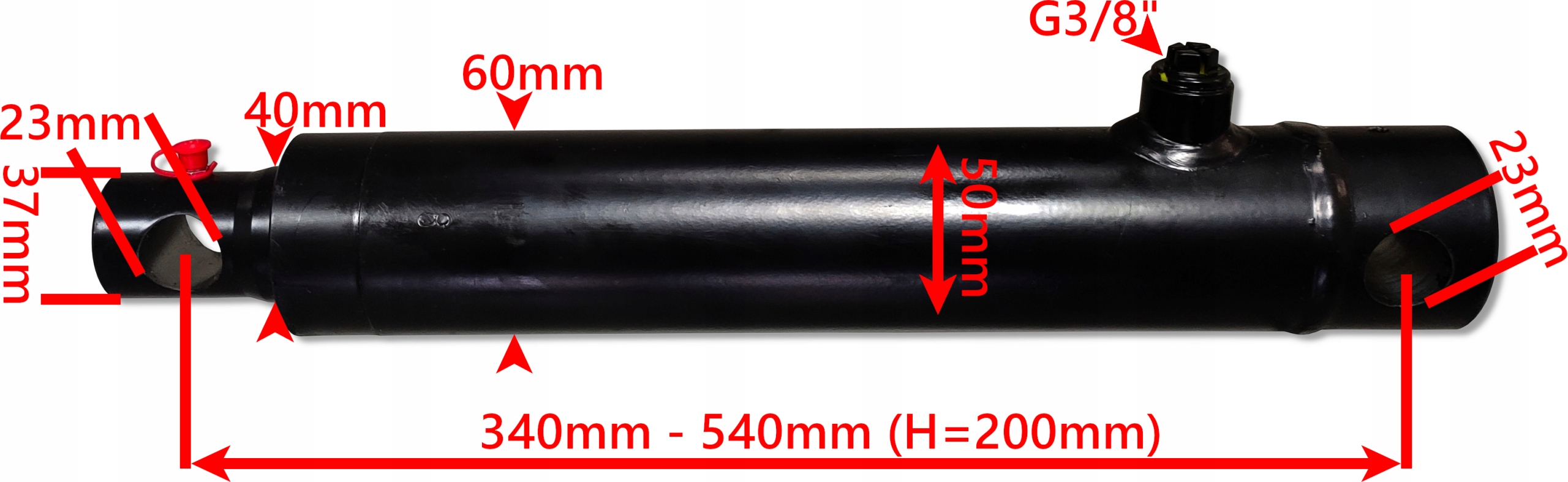 SIŁOWNIK CYLINDER HYDR NURNIK SKOK 200 1-STRONNY Numer katalogowy części SMN1G.40.200-01