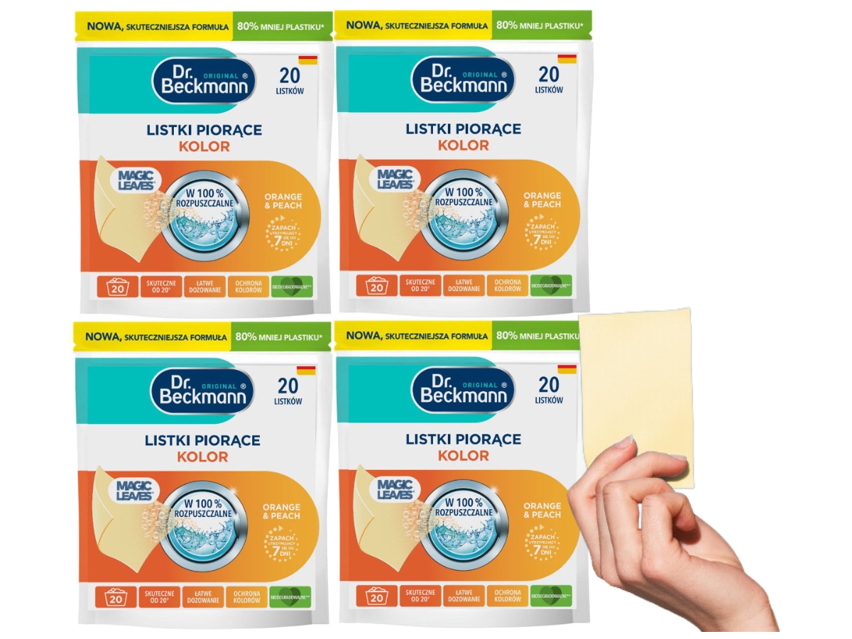Levně Dr. Beckmann Magic Leaves Ubrousky Prací lístky na praní Barva 80 praní