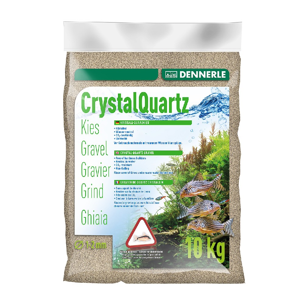 Dennerle Křišťálový štěrk Kristall-Quarz, 1-2 mm, světle šedý, 10