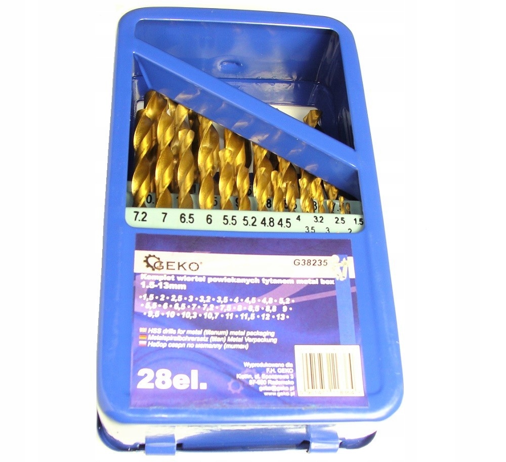 

Wiertła wiertło do metalu Hss 1,5mm 13mm Kpl 28szt