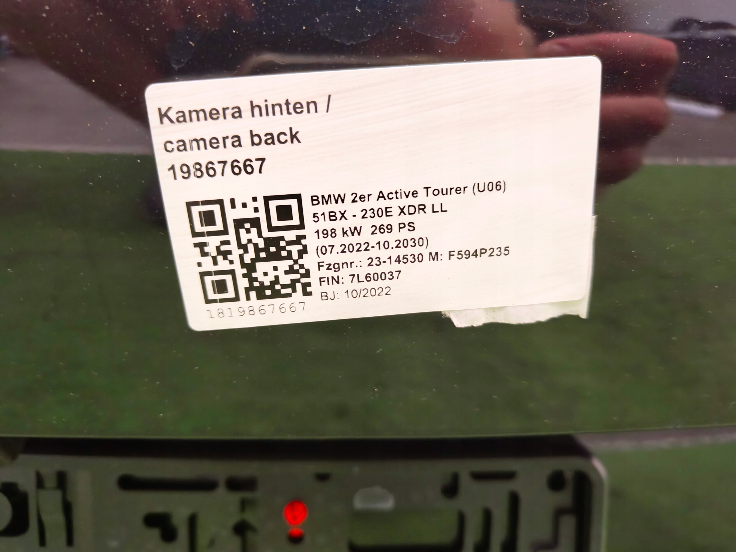 BMW U06 trunk door boot 475 ELEKTRYKA KAMERA