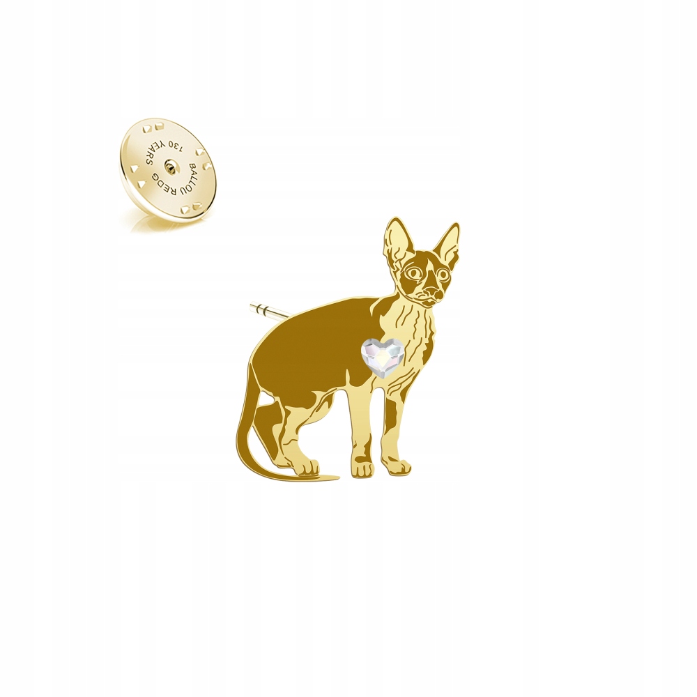 Odznak s kočkou Cornish Rex 925 Dárek Šperky Pin Dedikace