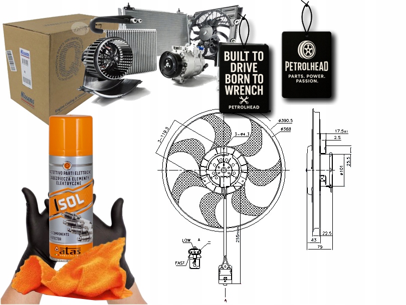 Ventilátor Chladiče Opel Astra H Astra H Classic #Petrolhead Pro+ Kit4