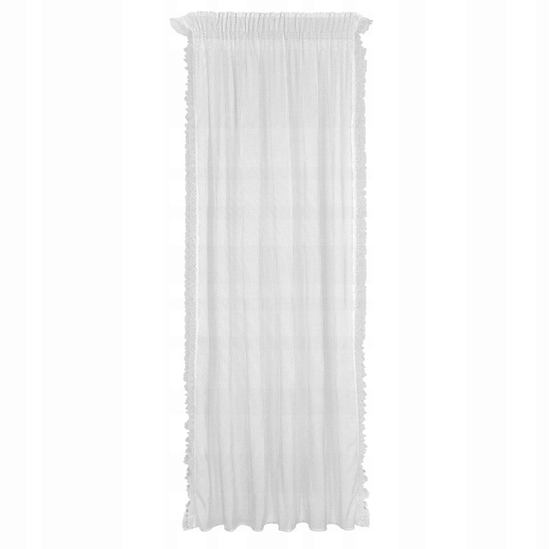 Záclona 140x270 Agness bílá s jemnou síťovanou strukturou a volánkem