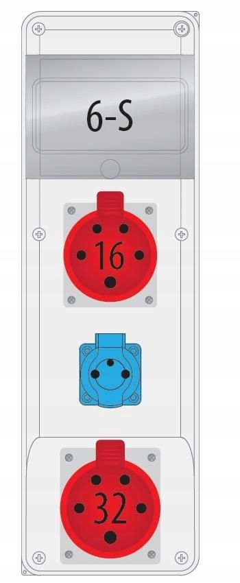 Rozvaděč R-box Slim 1x16A/5P 1x32A/5P 1x230V 6S B.SLIM-6S-1