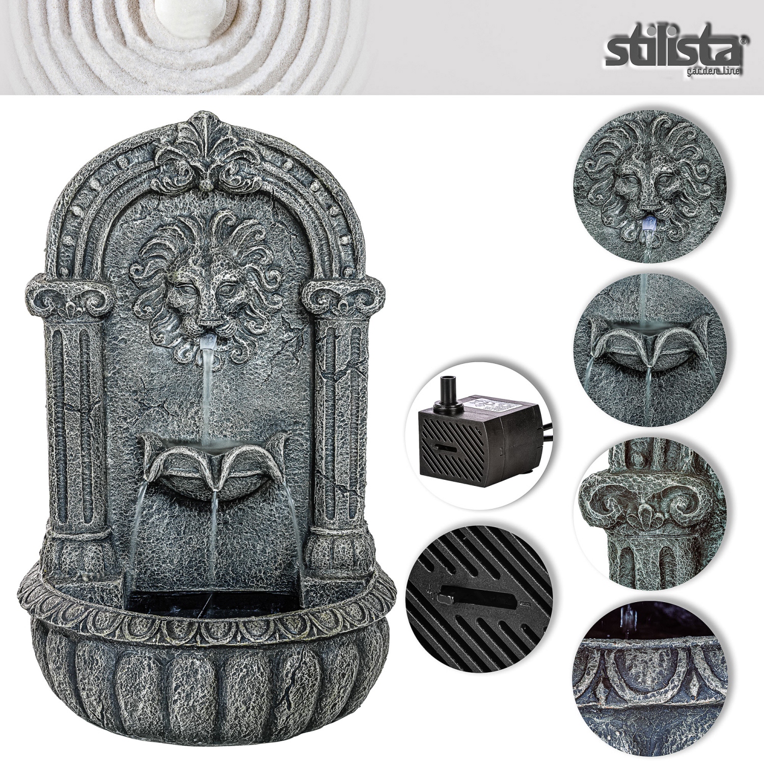 FONTANNA WODNIK OGRODOWA GŁOWA LWA + POMPA Producent Stilista