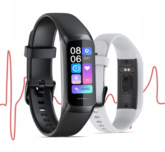 SMARTWATCH zegarek SPORT inteligentna bransoleta Materiał paska guma