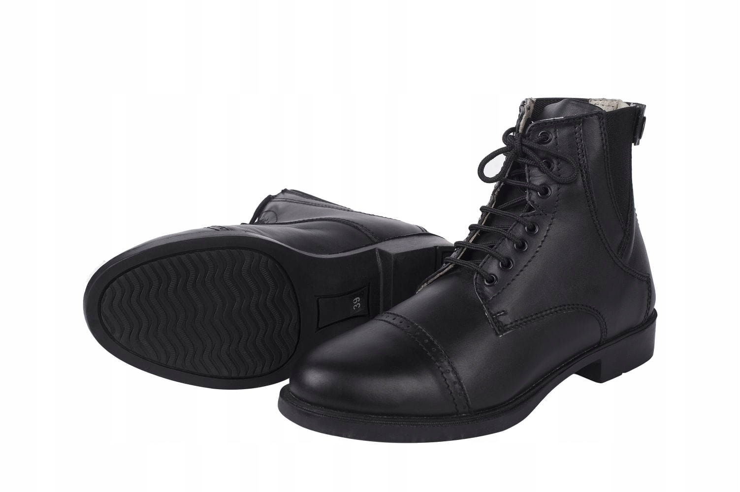 Jezdecké boty Start Professional šněrovací kožené černé 38