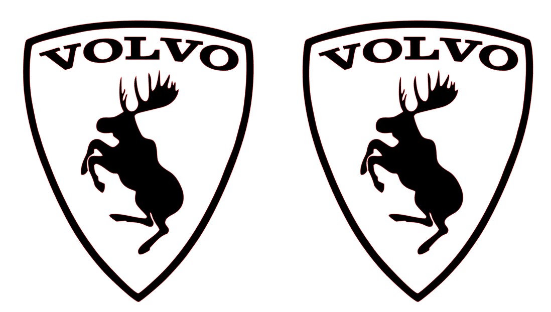 Naklejka Bez Tła Auto Szybę Samochód Logo Volvo Łoś 2 sztuki 7cm