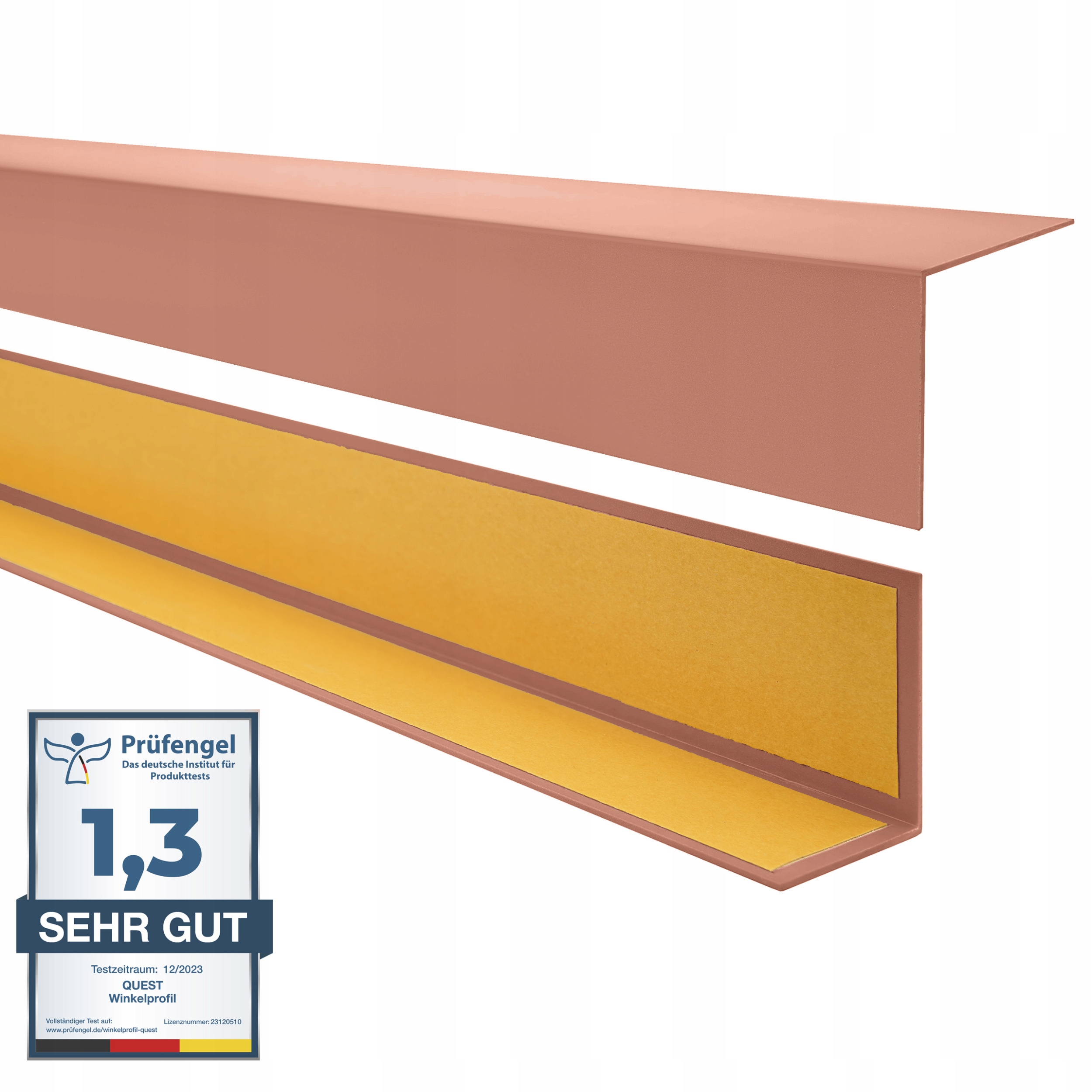 Uholník tvrdý Pvc rohový, samolepiaci, svetlohnedý, 20x20 mm, 1