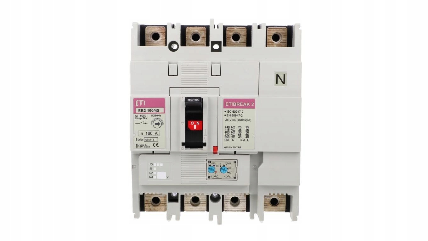 Wyłącznik Kompaktowy 160A 4P EB2 36kA Eti Polam Termo-magnetyczny 004671062