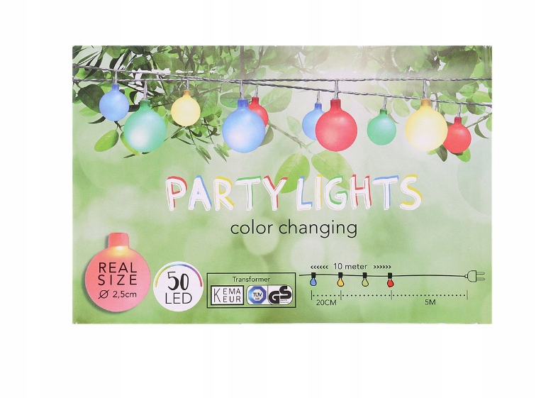 

Ogrodowe lampki Led Color 50szt 15m girlanda 230V