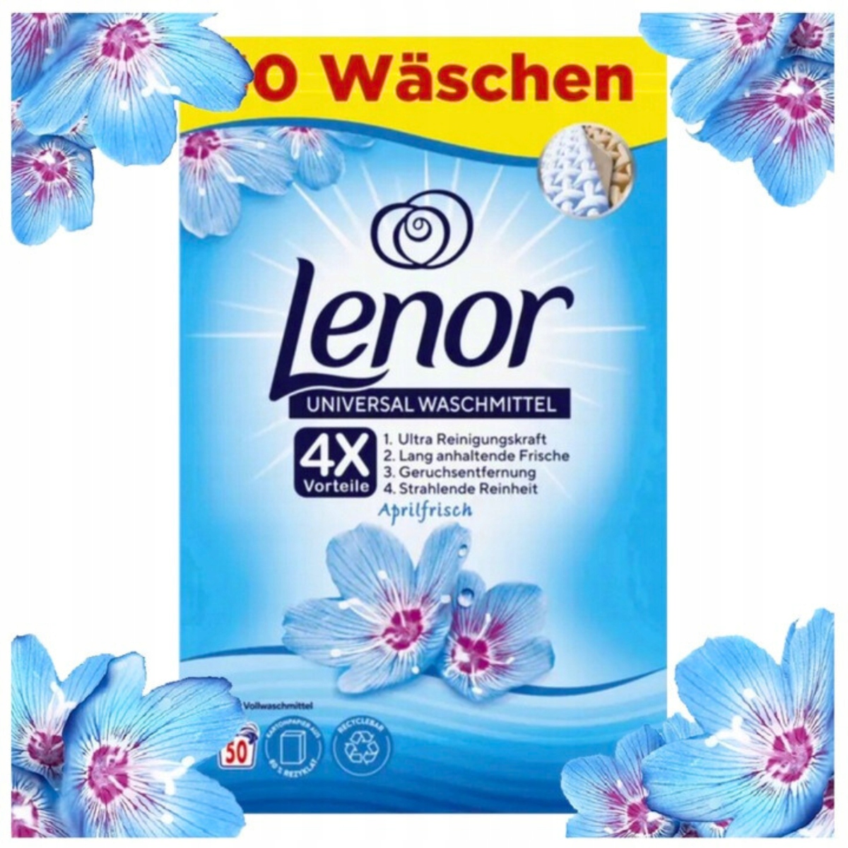 Levně Lenor Prací prášek univerzální Aprilfrisch 3 kg 50praní