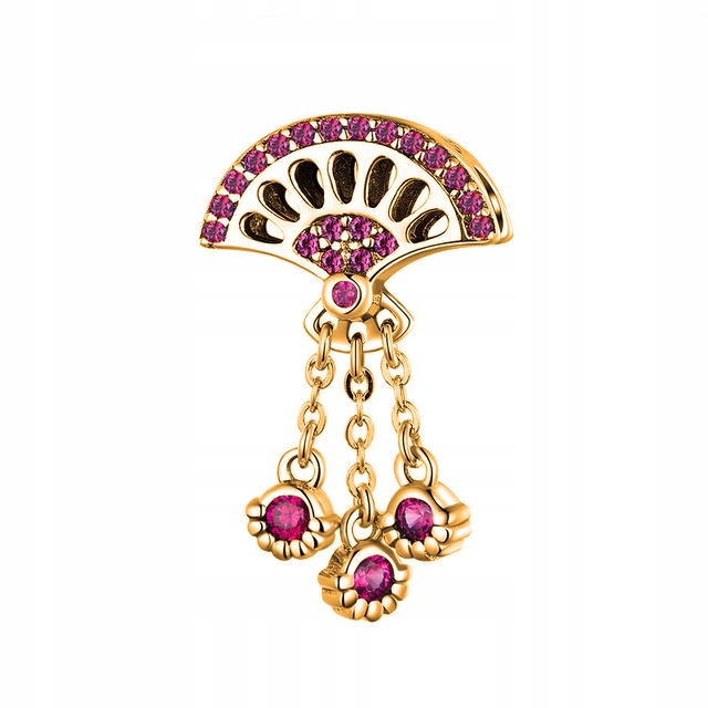 Zlatý Charms Pomeranč Ovoce Oranžový Stříbro 925