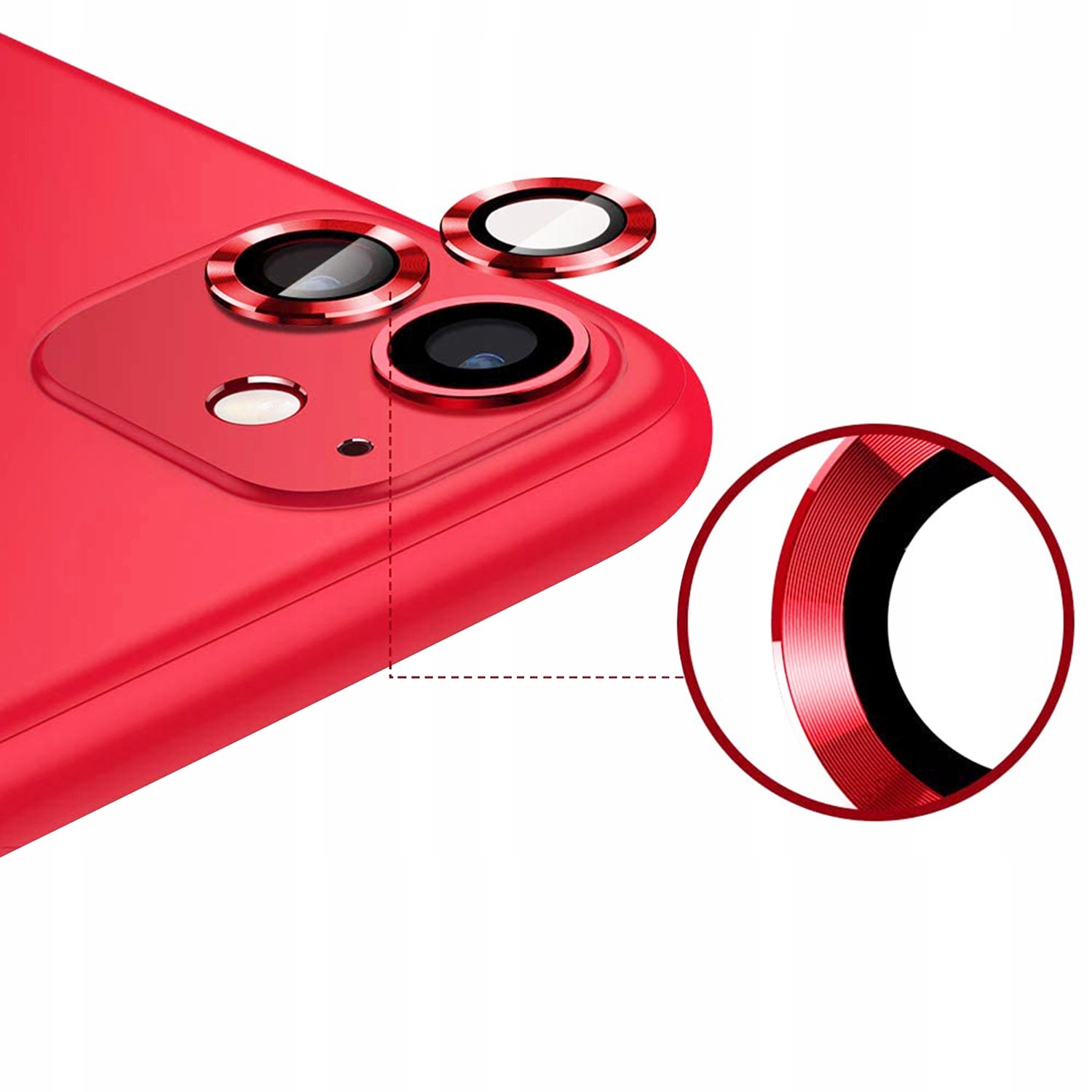 RING SZKŁO na APARAT do iPhone 11 Czerwony Kod producenta CAMERA-RING-IP11-RED-ST