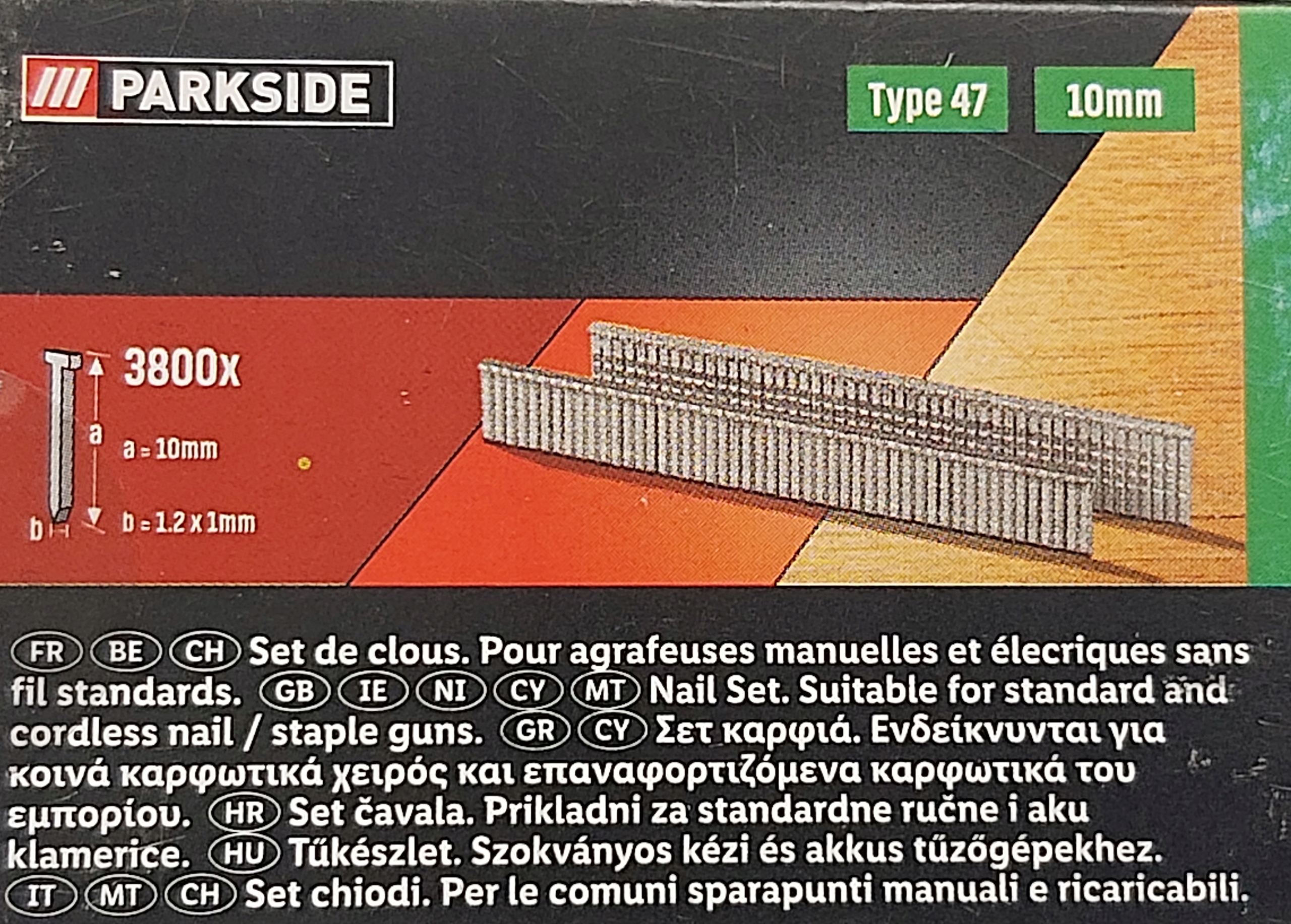 

Parkside Zestaw gwoździ 3800 szt Typ 47 10mm