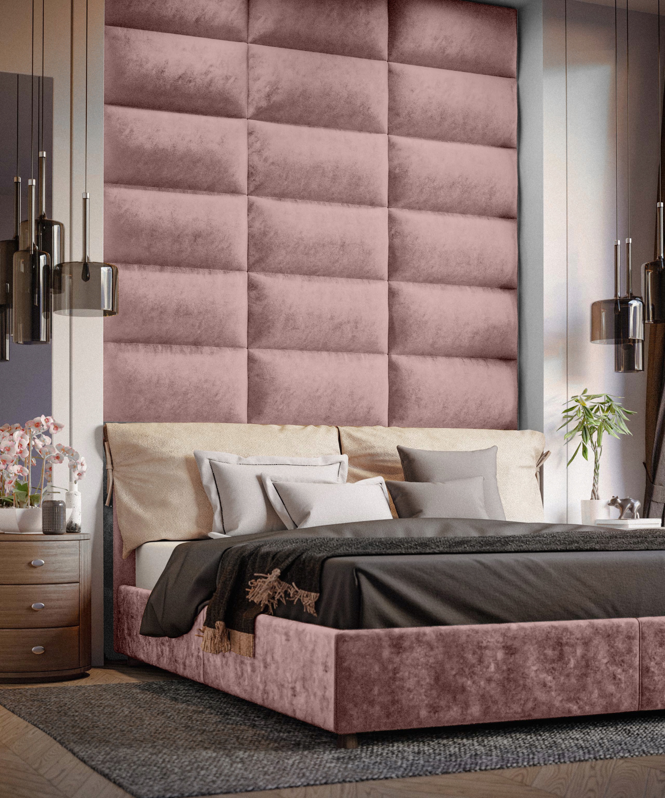 PANELE TAPICEROWANE ŚCIENNE 60x20 WEZGŁOWIE 3D Stan opakowania oryginalne