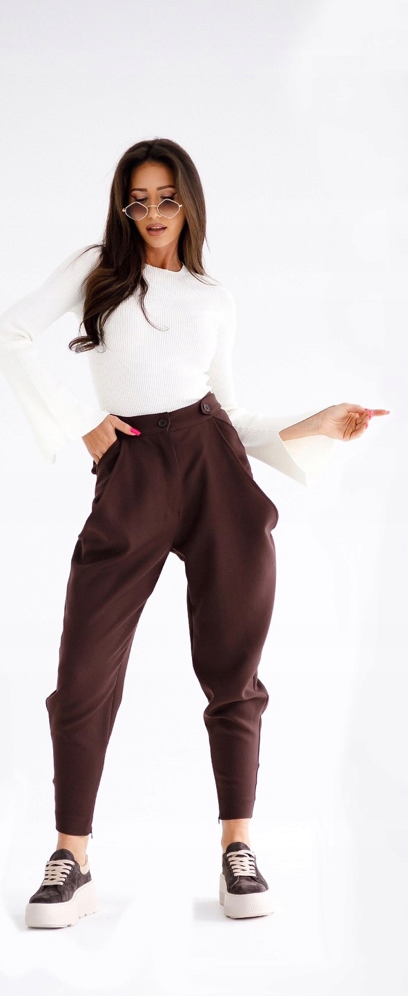 By O La La...! High Waist Kalhoty S Výřezy Chocomus (čokoláda) M 38