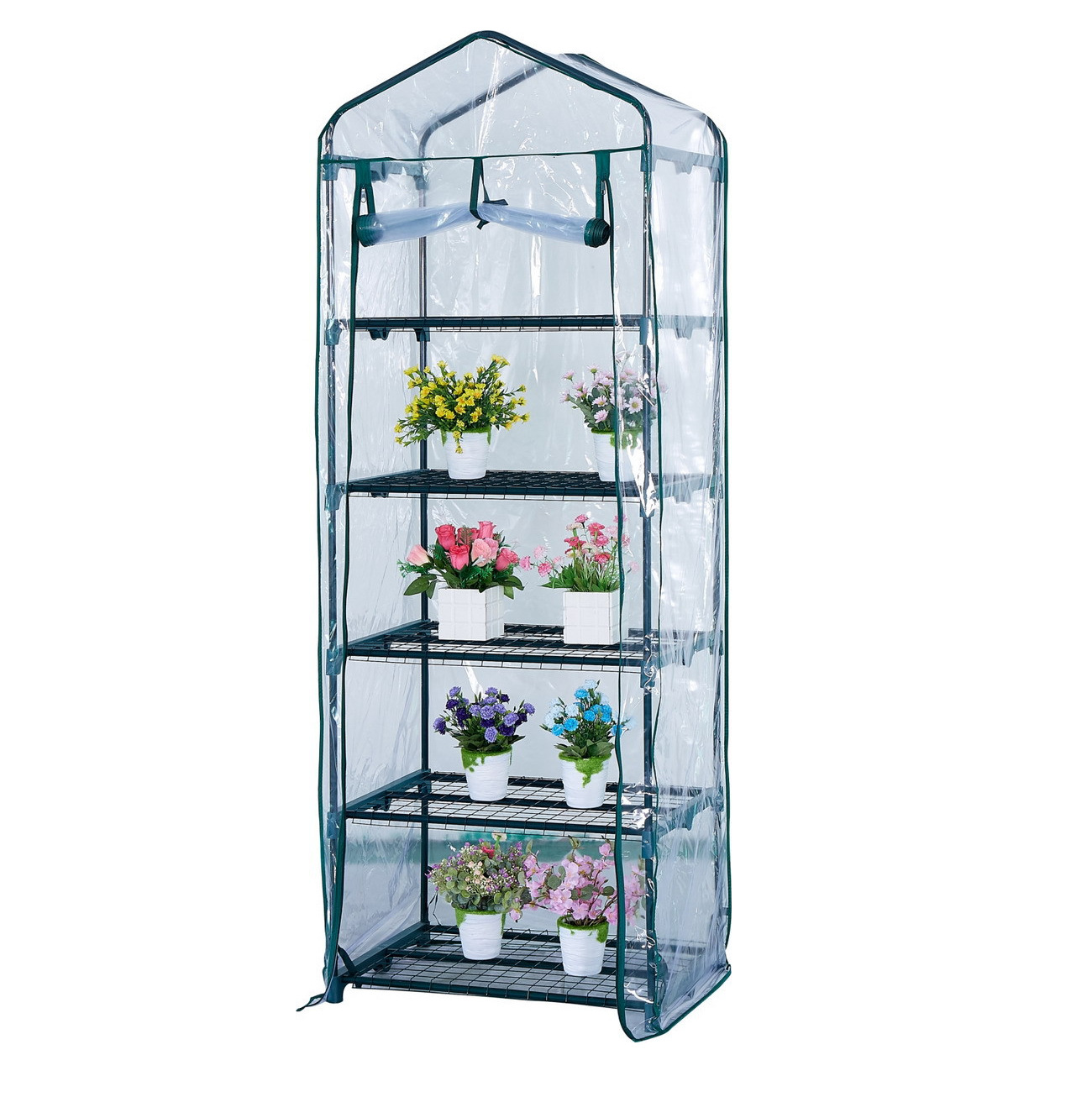 Mini Zahradní Skleník Balkonový 5 Úrovní XL Vertikální Fólie 69x49x187cm