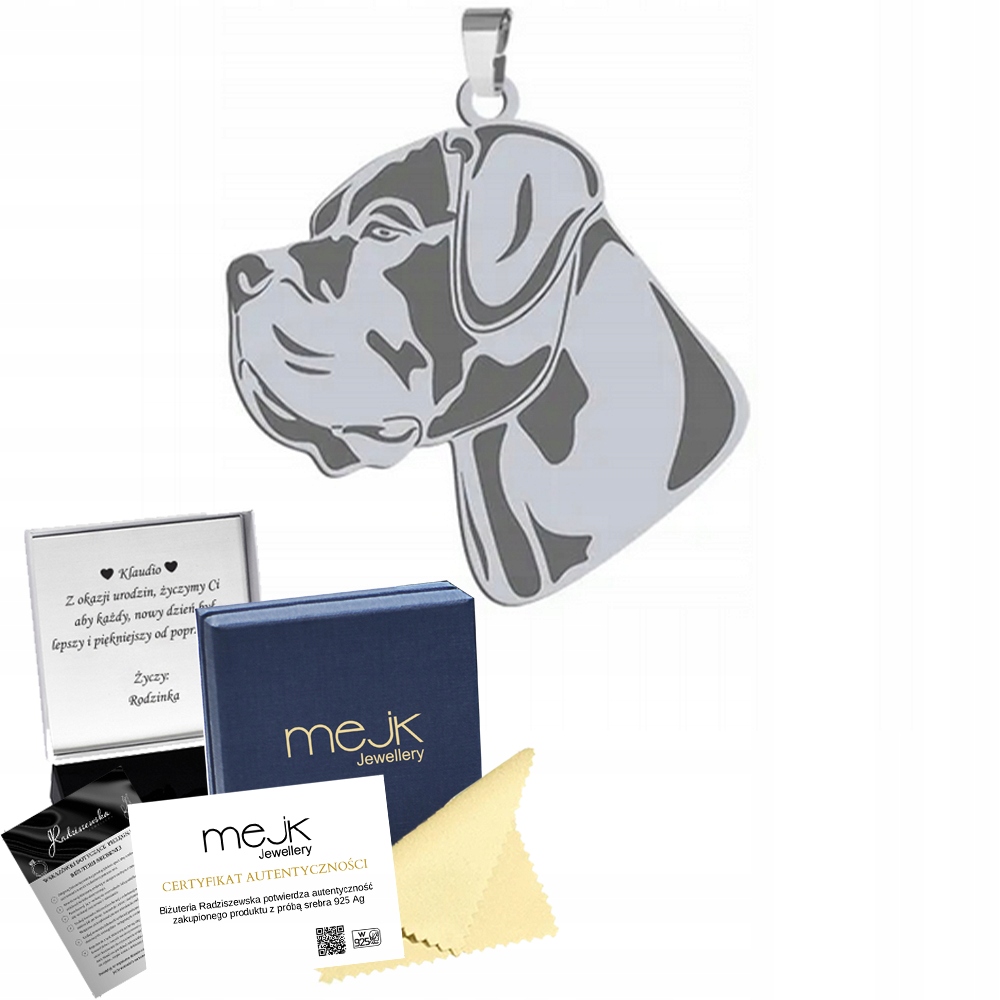 Stříbrný přívěsek s Cane Corso 925 Šperky Dárek Věnování Gravírování