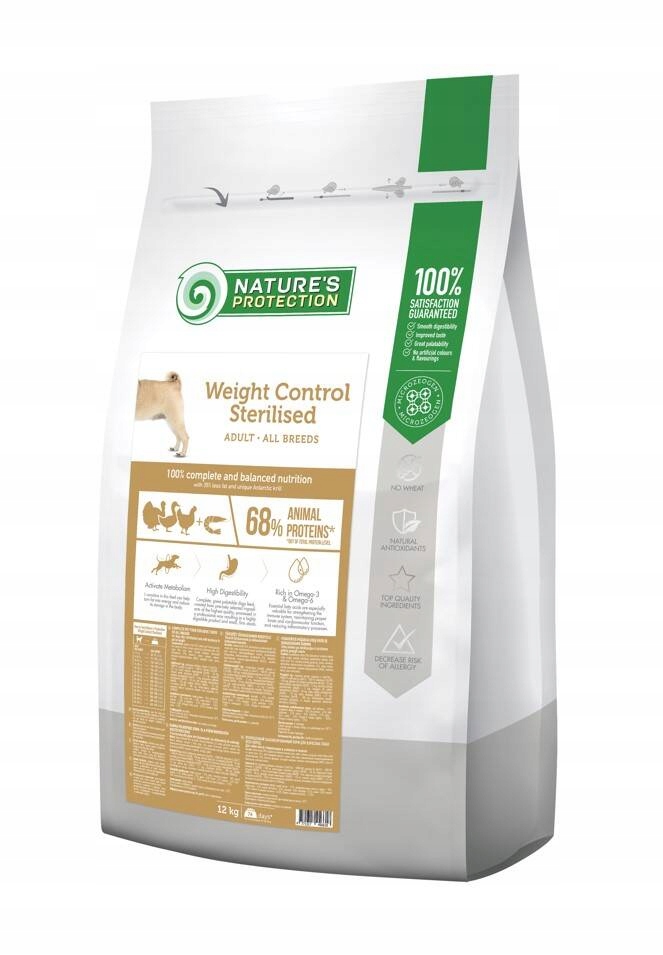 Levně Natures Protection Weight Control Sterilised Drůbeží pro dospělé kastrované psy všech plemen 12 kg