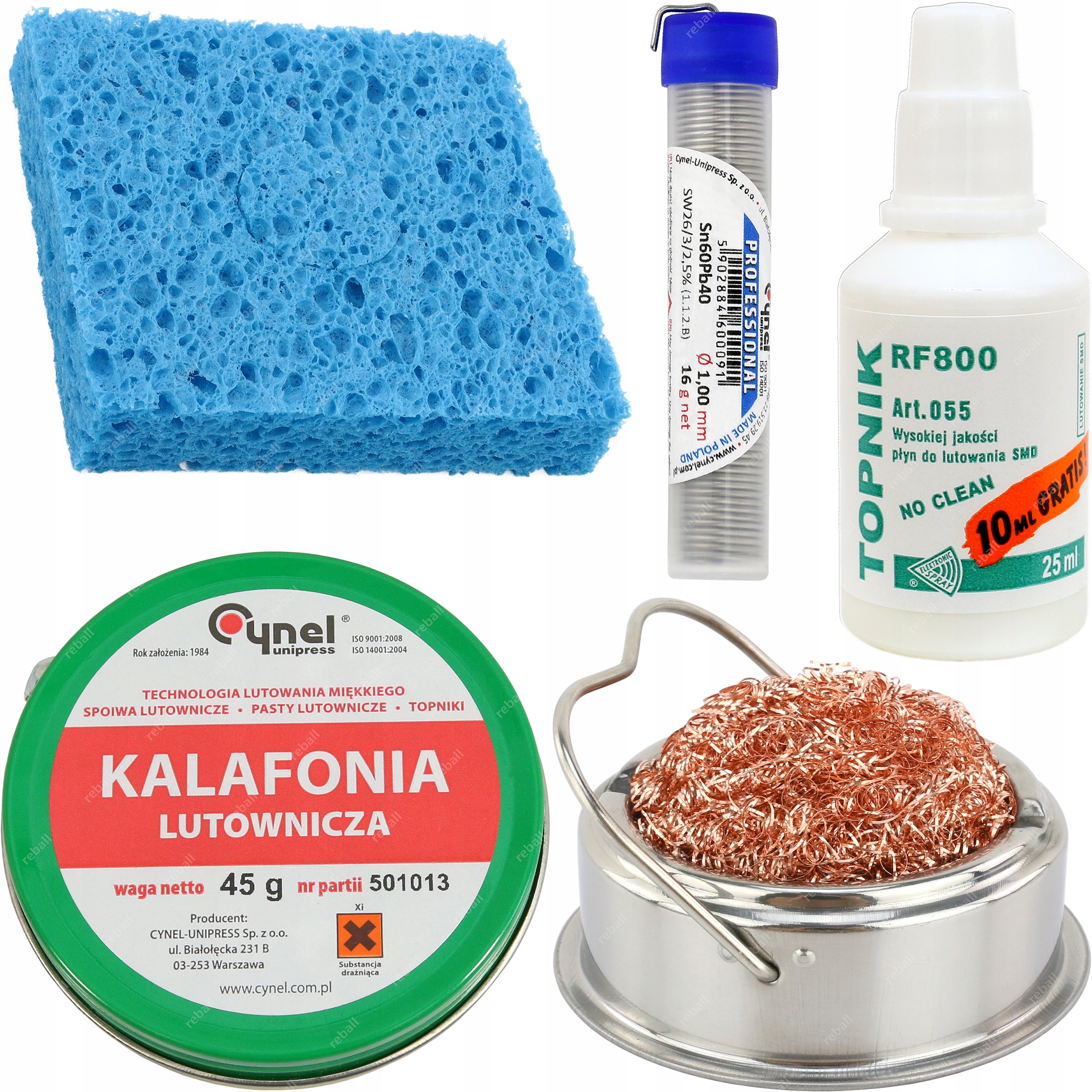 

Zestaw Akcesoriów Lutowania Cyna Kalafonia Topnik