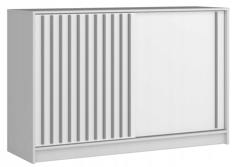 komoda Lamele bílá/šedá