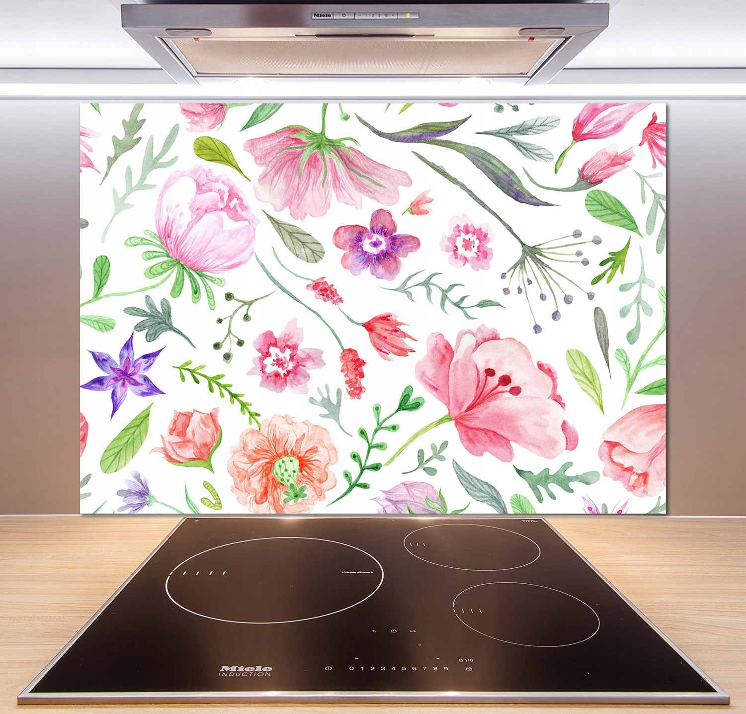 

Panel do kuchni Kwiecisty wzór 100x70 cm + Klej