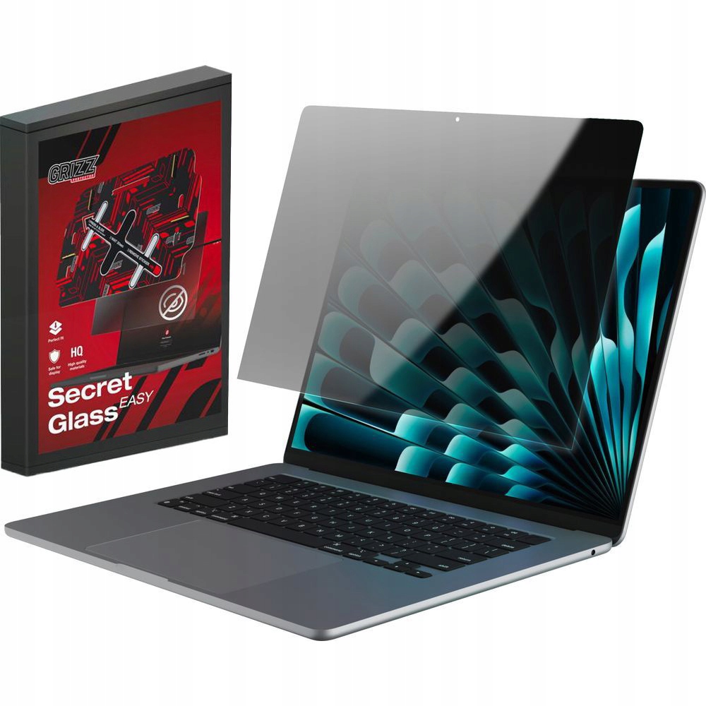 Szkło prywatyzujące Grizz do MacBook Air 15" M5 2026, matowe aplikator