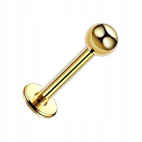 

Kolczyk labret z kulką stal 316L złoty 1,2/4/3