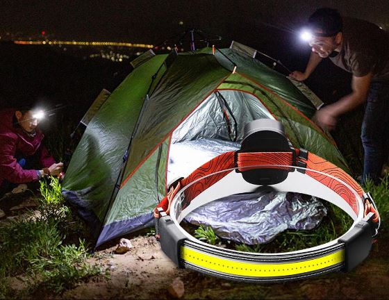 MOCNA LATARKA CZOŁOWA LED COB OPASKA Źródło światła LED