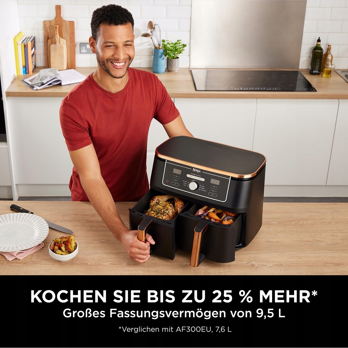 NINJA Foodi MAX Dual Zone Frytkownica Beztłuszczowa 9,5L 2 Kosze Zmywarka — miniatura 5