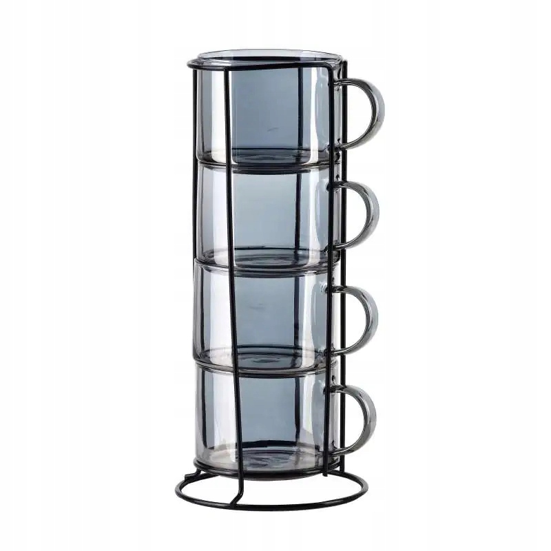 Sklenice 4 ks hrnků na stojanu jako dárek Petr