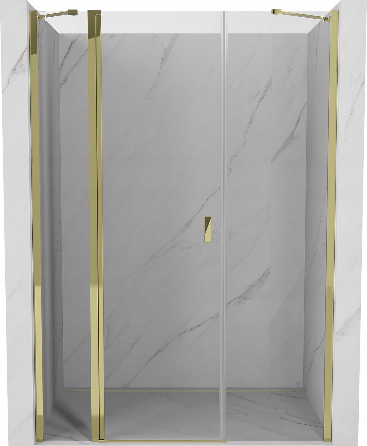 Mexen Mist Drzwi Prysznicowe Uchylne 160 CM Transparent Złote