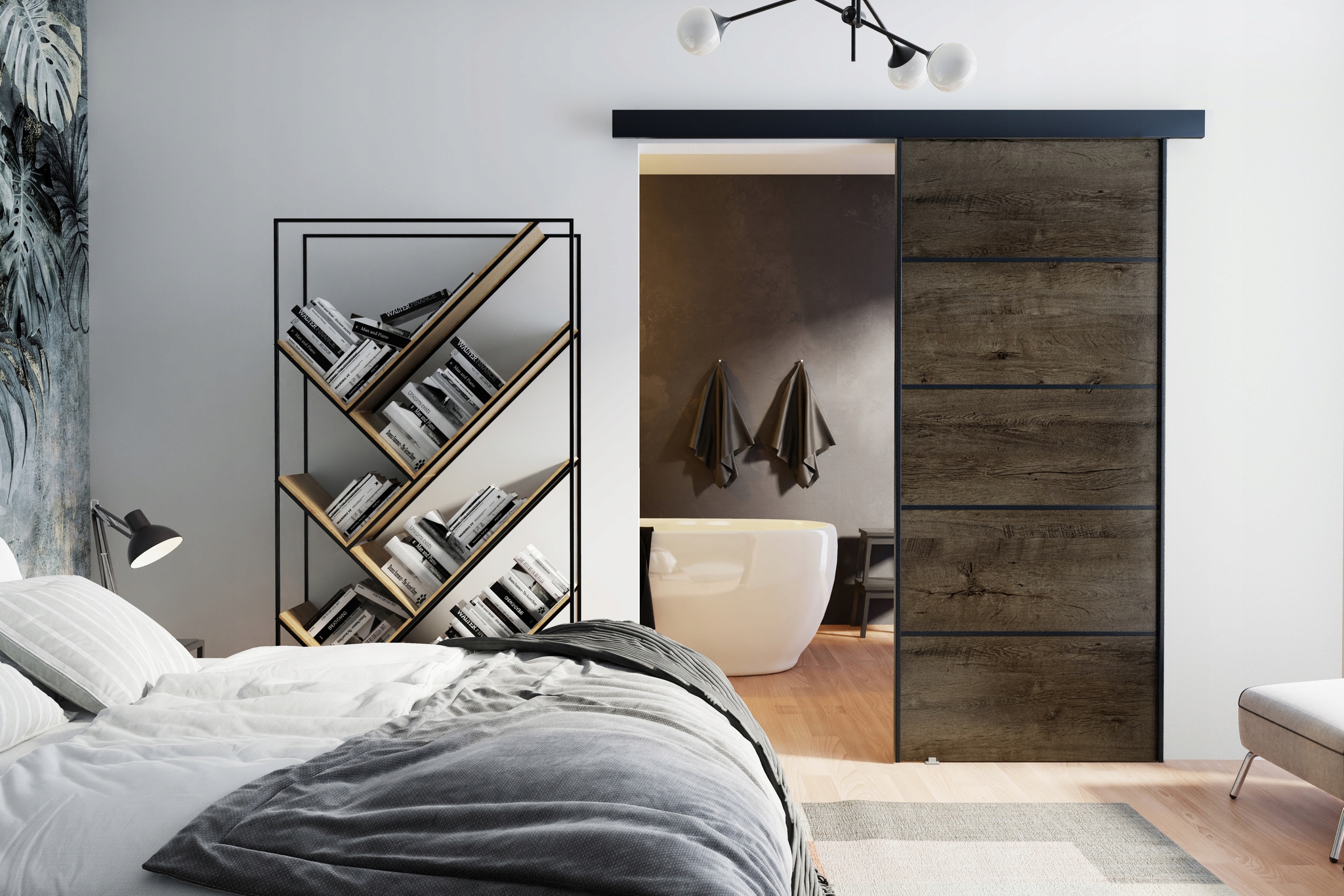 Drzwi przesuwne naścienne ORION PLUS 100 Typ Pełne