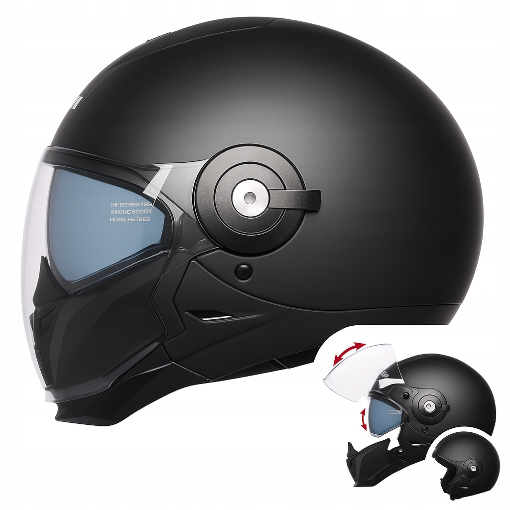 Motocyklová prilba Horn Space M 57-58 mat čierna blenda odnímateľná čeľusť Ece