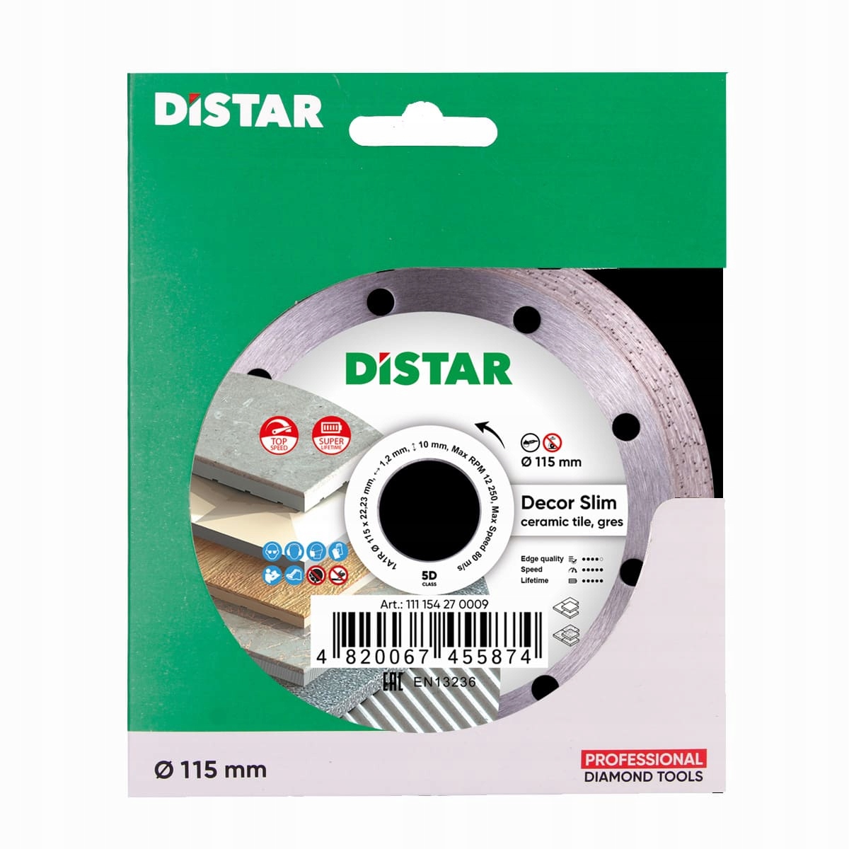 Distar Decor Slim 115mm Tarcza Diam. Gres Płytki