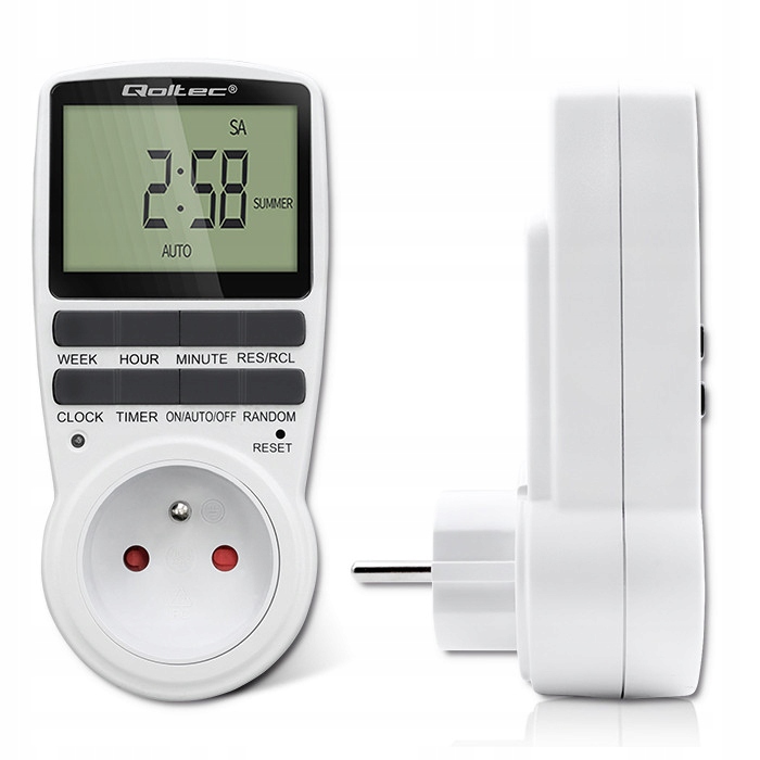 PROGRAMATOR CZASOWY WŁĄCZNIK WYŁĄCZNIK PRĄDU LCD Marka Qoltec