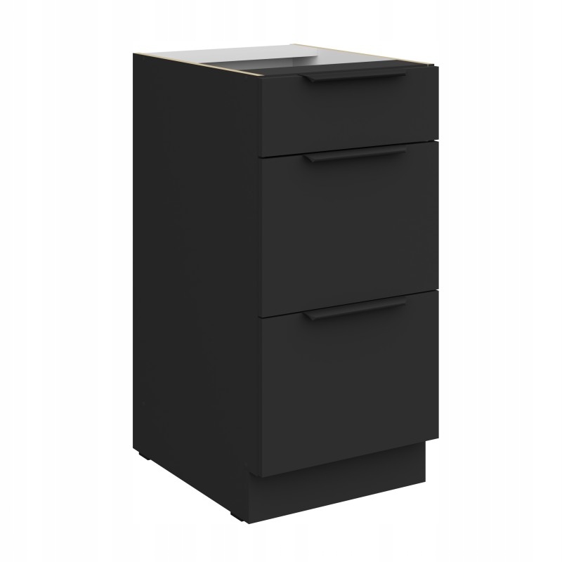 Kuchyňská skříňka 40 Modulo 3 zásuvky černá Afm stojící matná