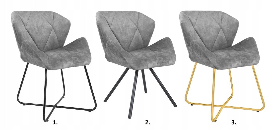 Krzesło tapicerowane/ fotel Salvia Kolor obicia srebrny