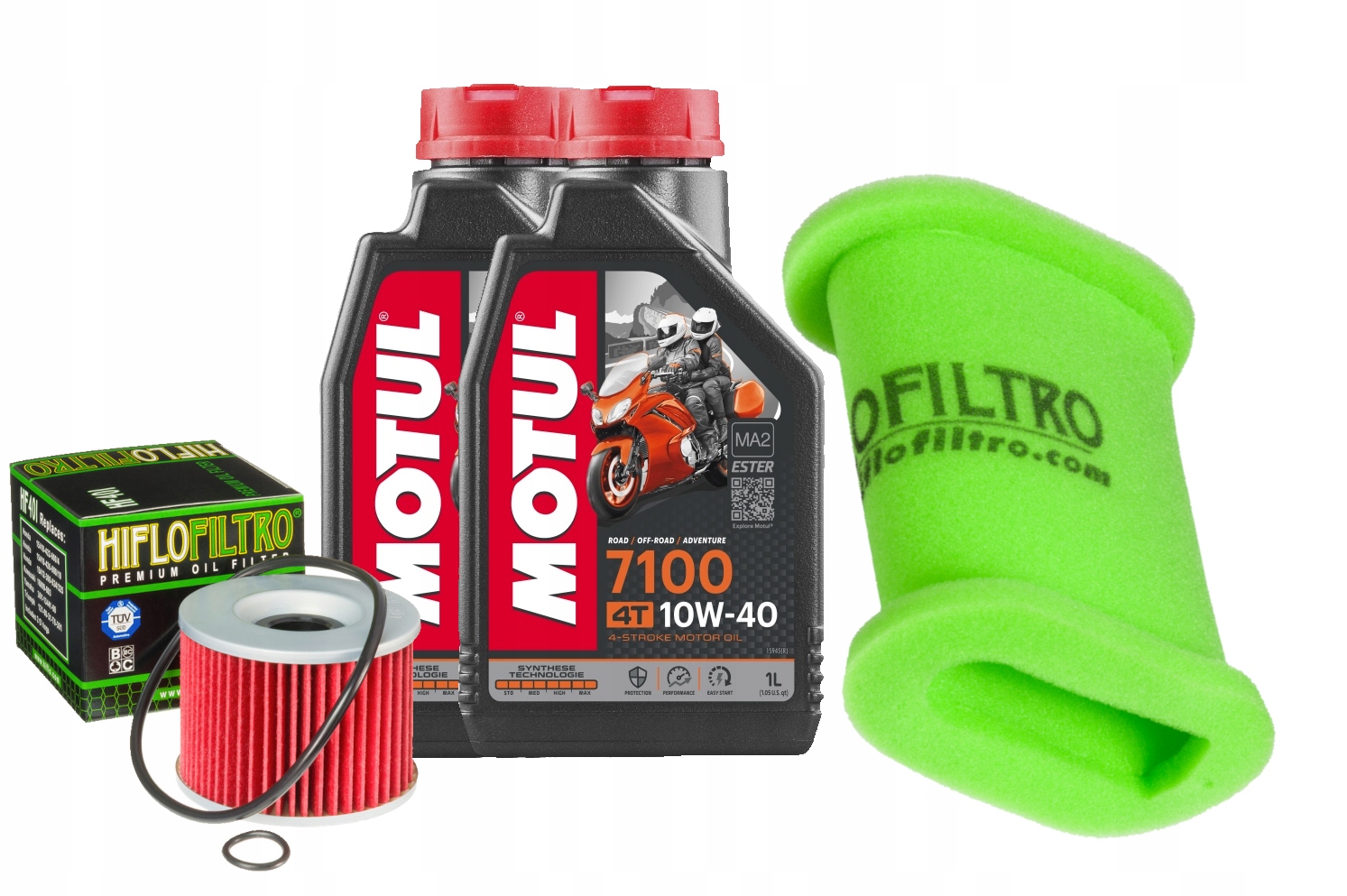 Olej MOTUL 7100 10W40 2L filtr oleju powietrza Kawasaki EL 250 252