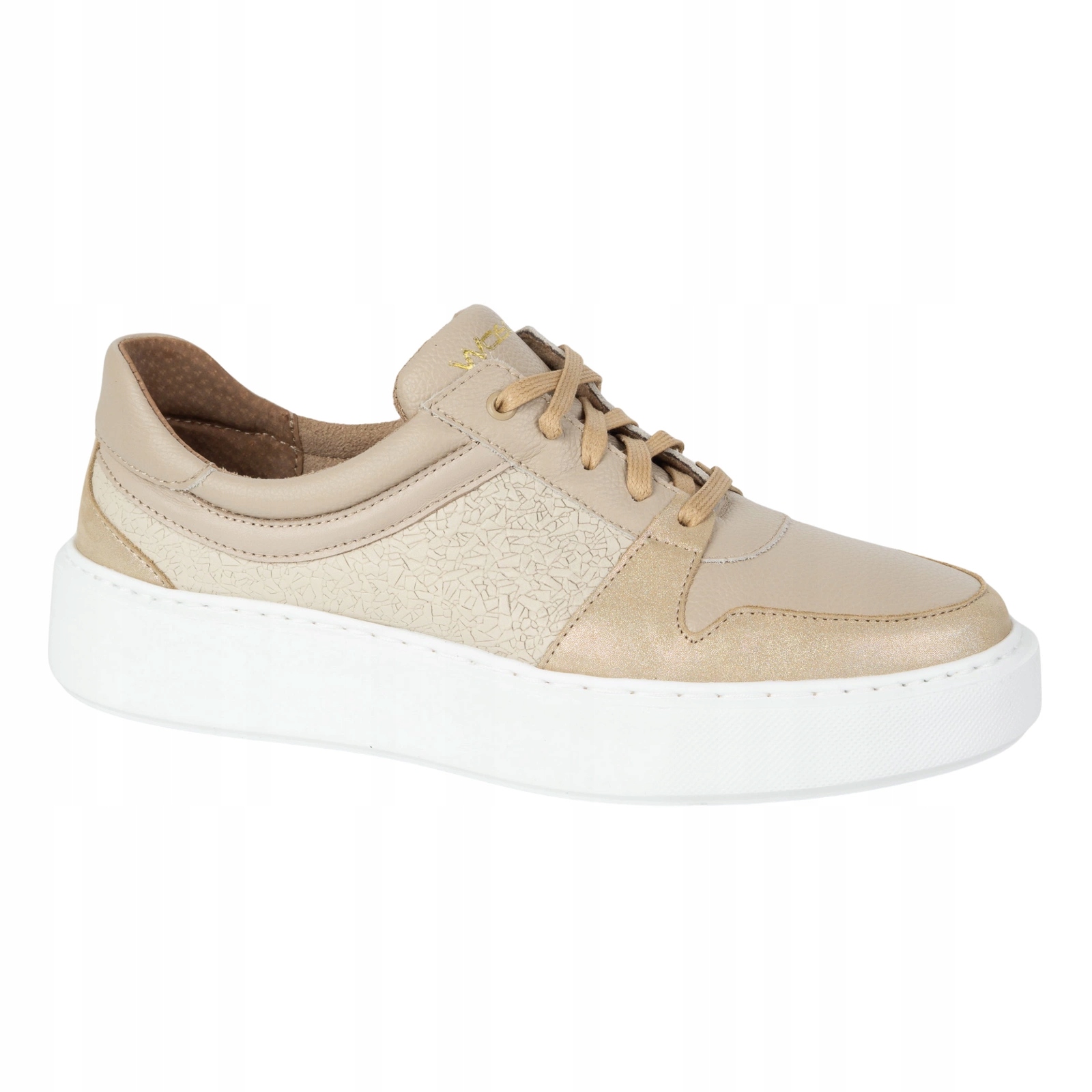 Dámské kožené tenisky 0774W béžové, velikost 36