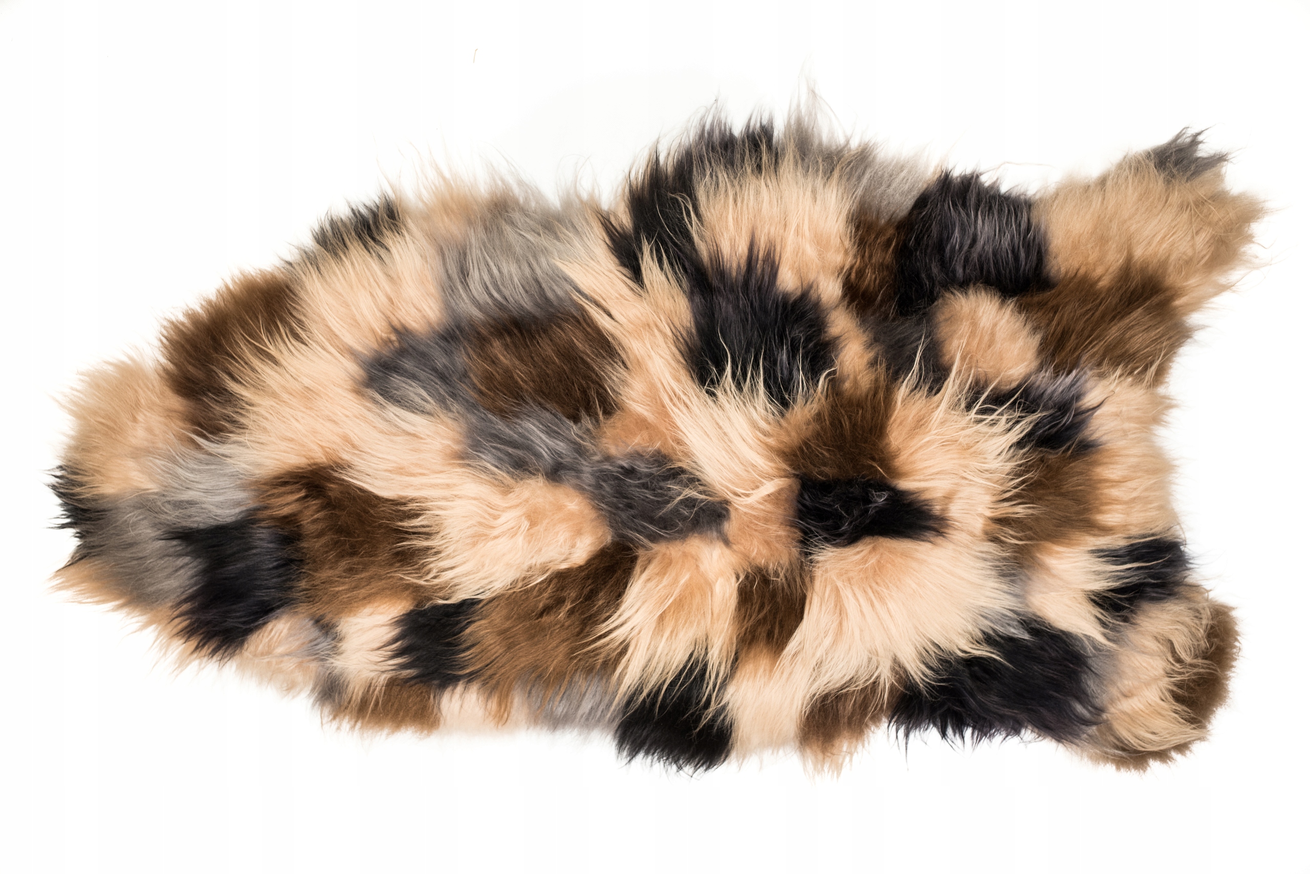 Koberec z ovčej kože Šachovnica s dlhým vlasom