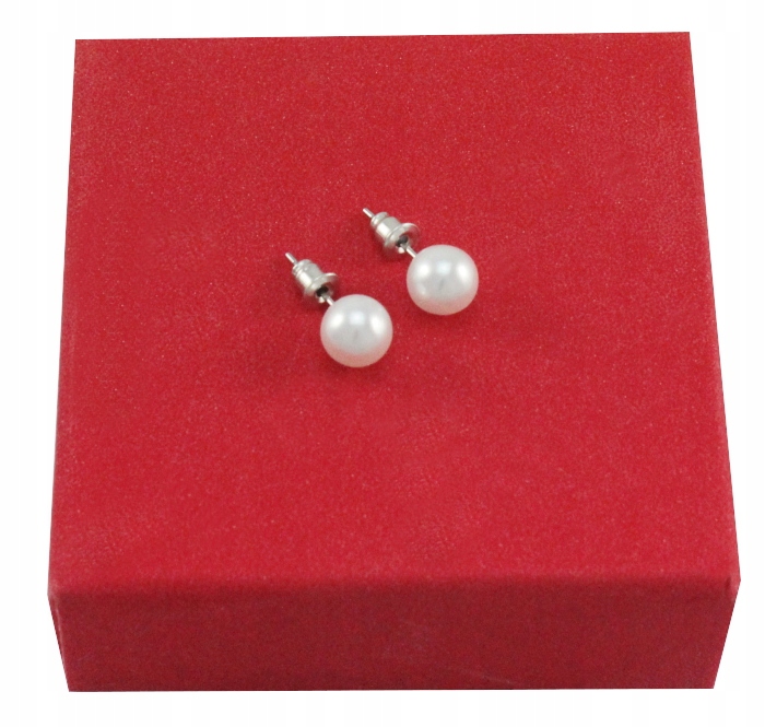 

Kolczyki glamour Białe Perełki Kulki 8 MM